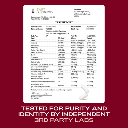 Cata-Kor Skin, Hair & Nails Supplement – Ca AKG, MSM, Hyaluronic Acid, Biotin