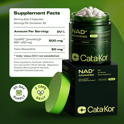 Cata-Kor NAD+ Advanced - NAD Supplement with Resveratrol
